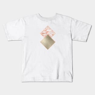 Diamond rose gold marble - golden shimmer Kids T-Shirt